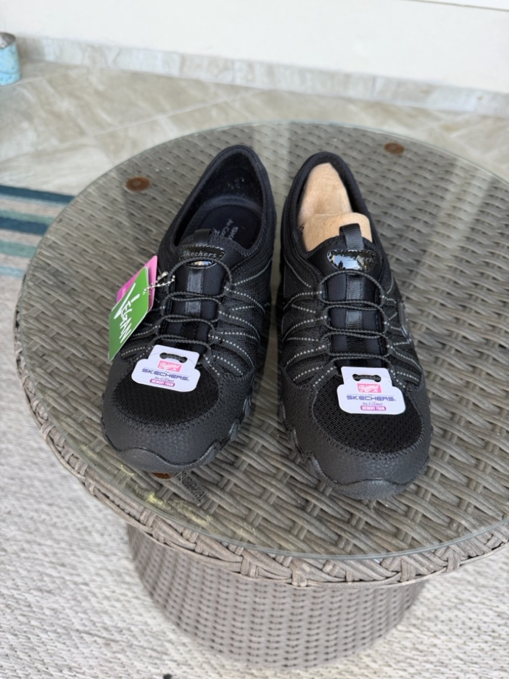 Skechers relaxed fit sneaker with air-cooled Memory Foam.